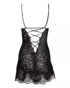 Babydoll Lise Charmel Dressing Floral (Noir) -Lingerie Élégance Soldes babydoll lise charmel dressing floral noir 2