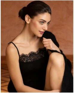 Caraco Bien-être Lise Charmel Plaisir Caresse (Noir) -Lingerie Élégance Soldes caraco bien etre lise charmel plaisir caresse noir 3